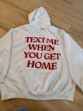 Lonely Ghost White Hoodie sweatshirt-Text Me When You Get Home-Unisex-XL-Read